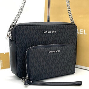 Michael Kors EW Large Crossbody Bag & Phone Case Wallet Wristlet Black
